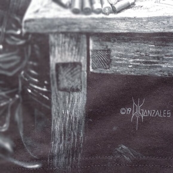 David Gonzales Art "Ride or Die" "Partners in Crime" Black T-Shirt Sz Medium (M) - Picture 13 of 15